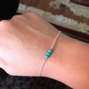 Three bead delicate turquoise bracelet